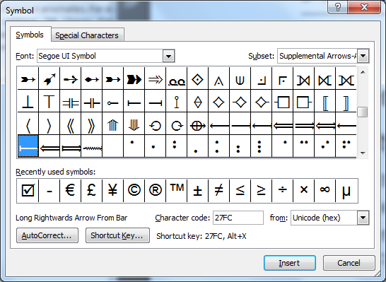how to insert punctuation symbols in word 2010